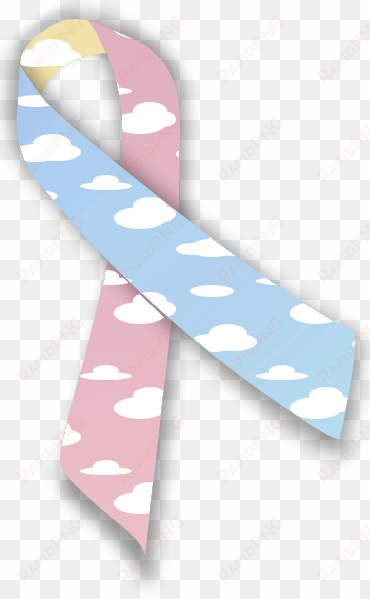 cloud ribbon - yellow and blue awareness ribbon png