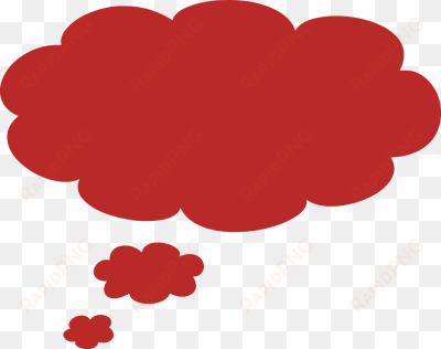 cloud shaped th thinking bubble png - thought bubble red png