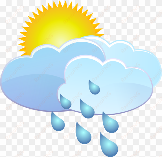 clouds sun and rain drops weather icon png clip art