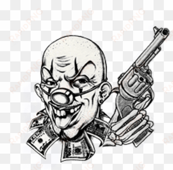 clown and gun tattoo - gun tattoo png