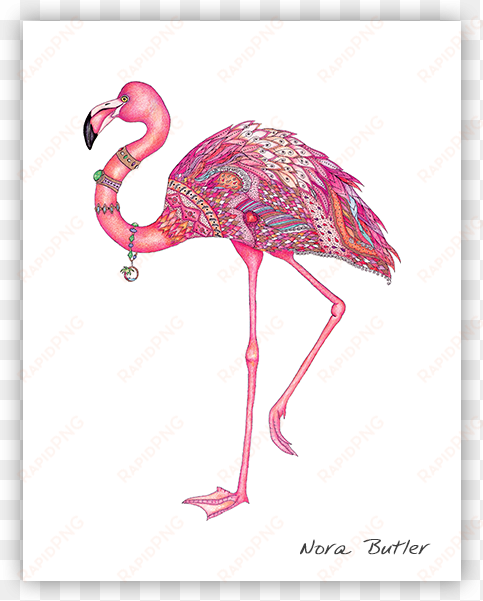 coastal daydream pink flamingo ceramic ornament - 868-34