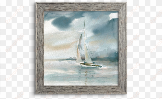 coastal watercolor ~ sailboat - star creations subtle mist i by carol robinson painting
