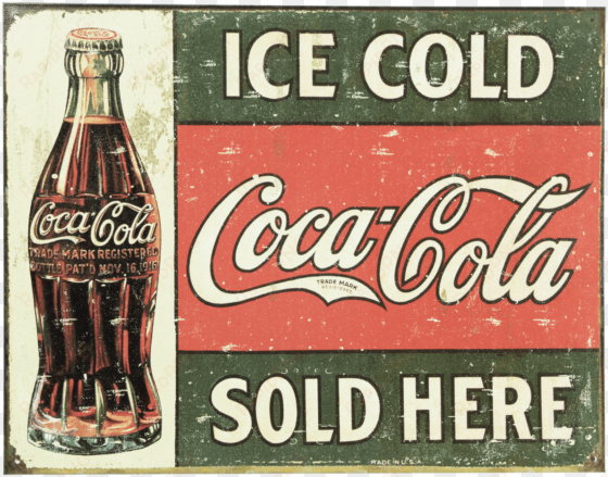 coca cola sold here vintage metal sign - coca cola old sign