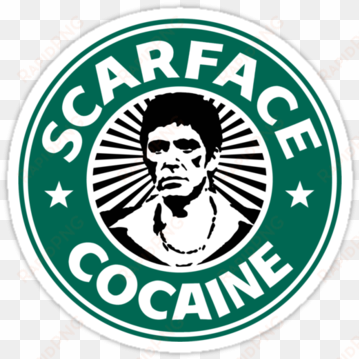 cocaine, scarface, and starbucks image - starbucks logo png