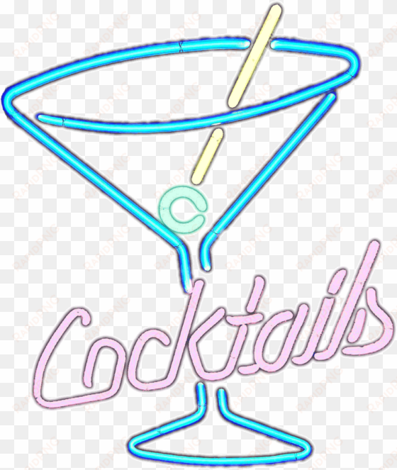 cocktails neon sign on white matte - cocktail neon png