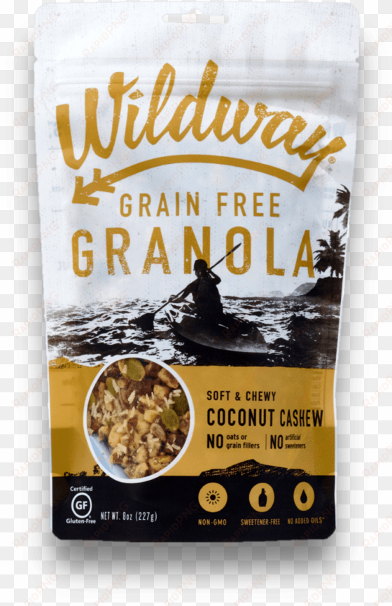 coconut cashew, 8oz - wildway - grain free granola soft and chewy coconut