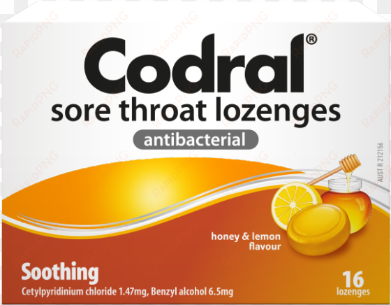 codral lozenge honey lemon 650x510px 2d - codral throat lozenges