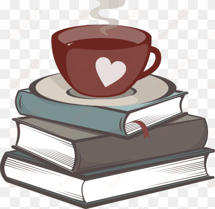 coffee and books - stack of books black