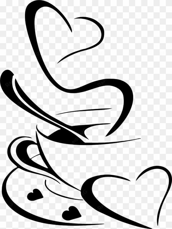 Coffee Clipart Black And White Heart - Coffee Heart Png transparent png image