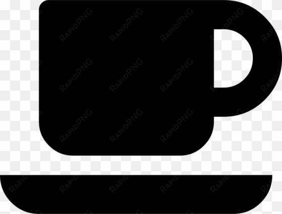 coffee cup on a plate black silhouettes - font awesome coffee icon