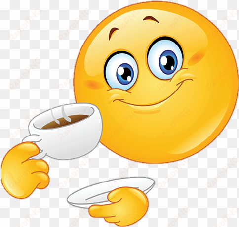 Coffee-smiley - Emoji Drinking Coffee transparent png image