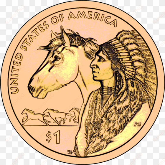 coin clipart one dollar - native american dollar coin