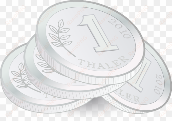 coin, coins, currency, money, one, pile, stack, thaler - silver coins clip art