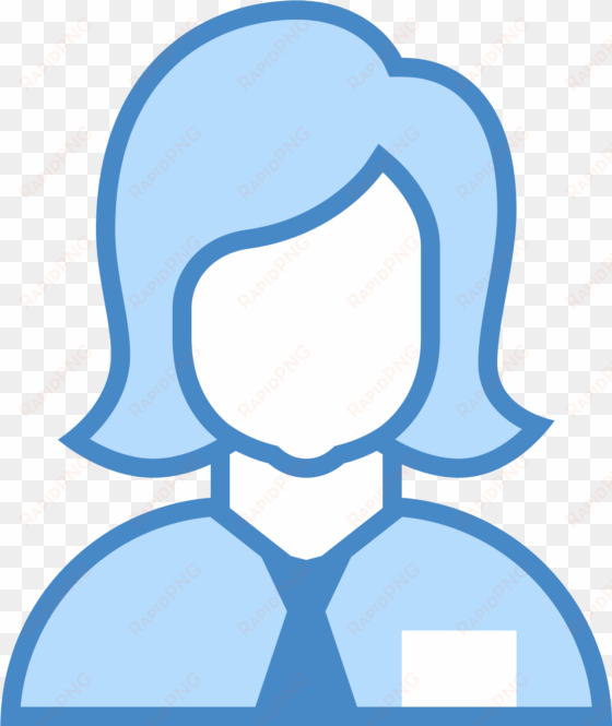 collaborator female icon - icono mujer azul png