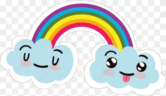 collection cute things - cartoon clouds and rainbow