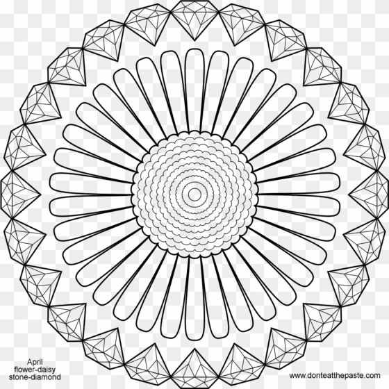 Collection Of Free Daisy Drawing Mandala Download On - Coloring Book transparent png image