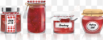 collection of vector glass jars with jam in a realistic - jam