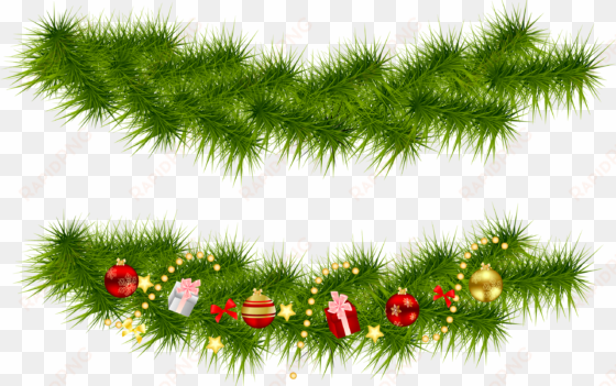 collection of with pine garlands - christmas garland png