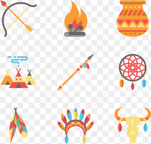 color american indigenous elements - native american icons