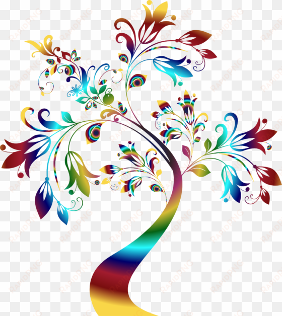 Colorful Flourishes - Colorful Floral Design Png transparent png image