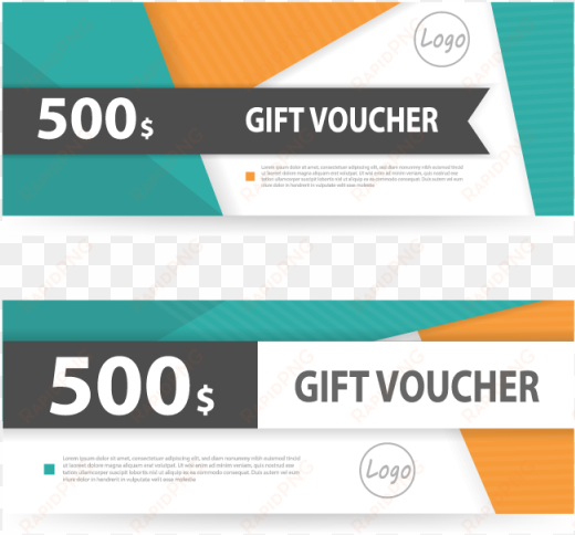 colorful gift voucher template with colorful pattern - illustration