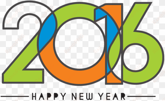 colorful happy new year 2016 text design - new year 2016 png