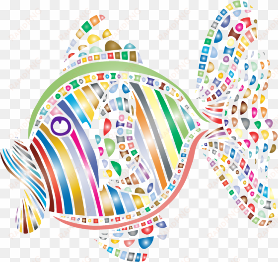 colorful refraction heart psychedelic clipart icon - abstract fish png