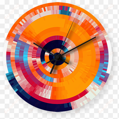 colorful rings art printed wall clock - graphic design
