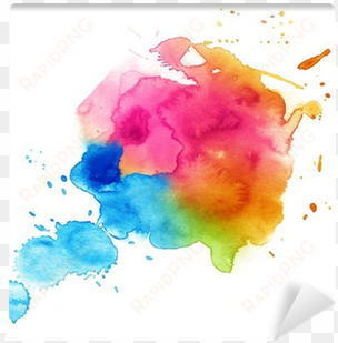 colorful watercolor drop on a white background wall - watercolor painting