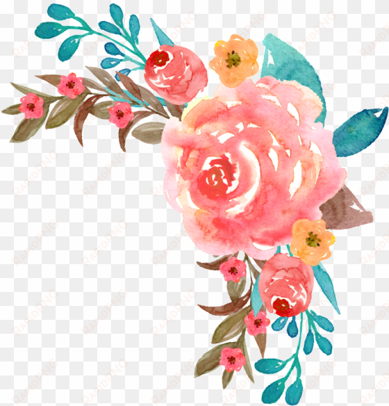 colorful watercolor flowers free texture png - watercolor painting