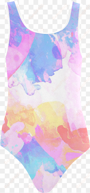 colorful watercolor paint spatter abstract art vest - maillot