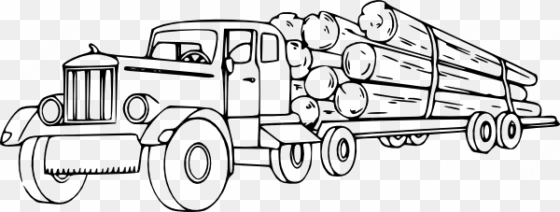 coloring clipart truck - log truck clipart