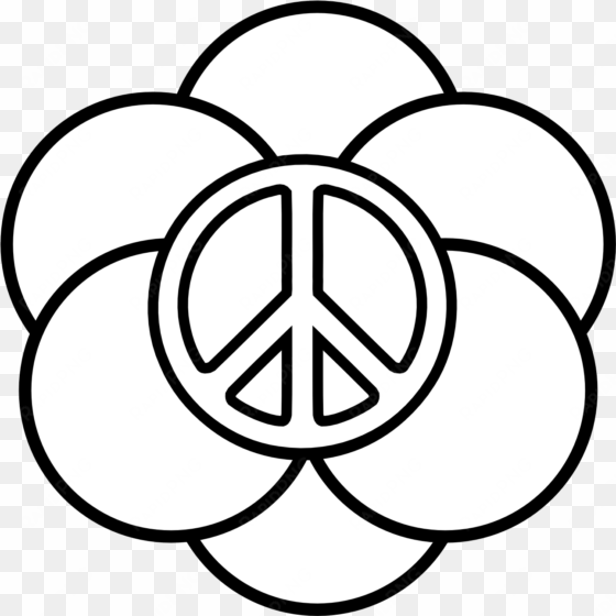 coloring pictures of peace signs - peace flower coloring pages