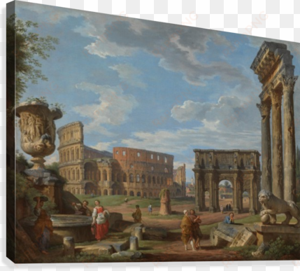 colosseum and the arch of constantine canvas print - companion to ancient history