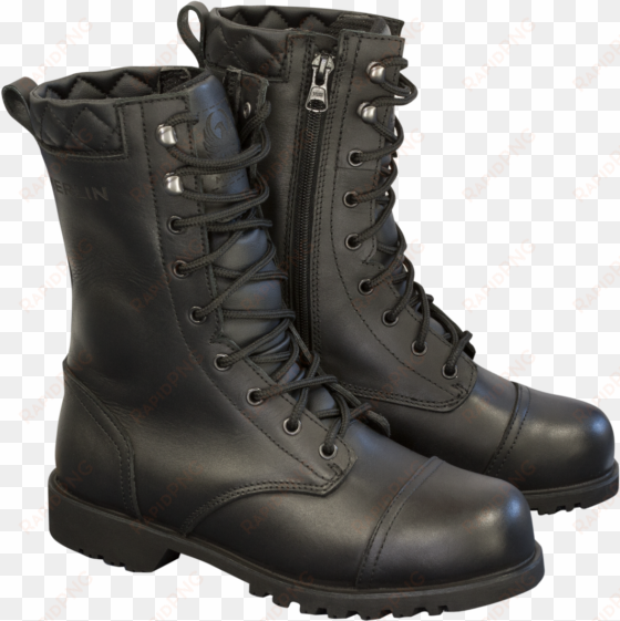 combat boots png - merlin combat ladies black lace and zip waterproof