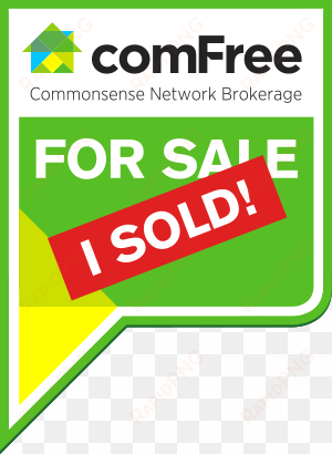 comfree for sale lawn sign with sold sticker - comfree sold sign