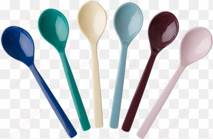 coming soon bundle of 6 melamine teaspoons in 6 assorted - rice melamine teaspoons in 6 assorted 'lbc' colors