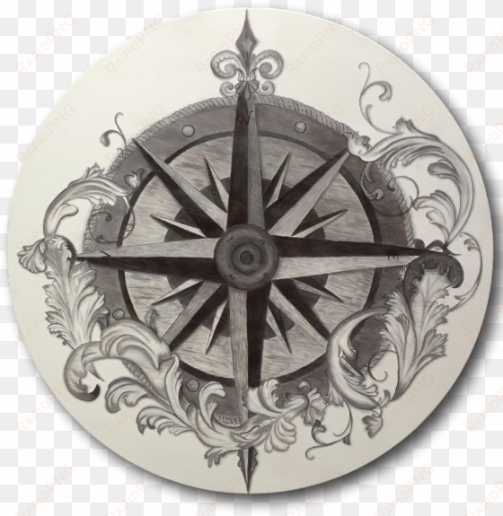 compass rose art painting - those who wander are not lost compass rose