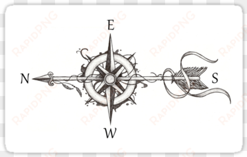 'compass with arrow' sticker by beatrizxe - tatuajes de brujulas con flechas