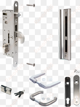 complete, stainless steel insert lock set for metal - h metal locinox