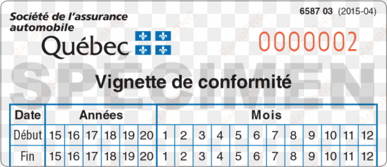 compliance sticker that is valid for 6 or 12 months - société de l'assurance automobile du québec
