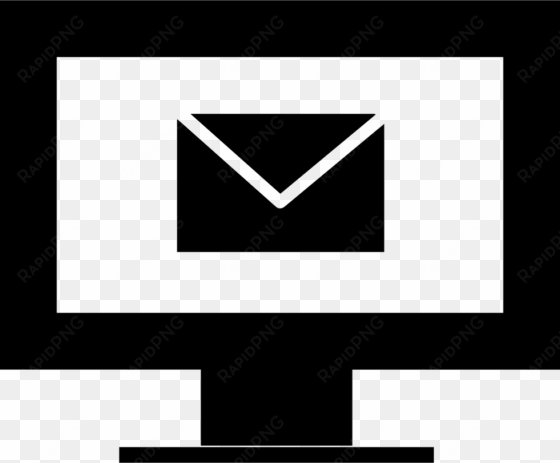 computer email on monitor screen interface symbol comments - icon computer email