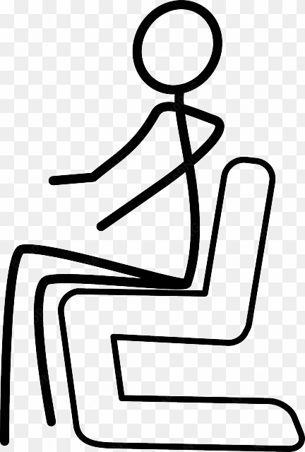 computer, stick, outline, people, man, figure, sleeping - stick figure sitting on chair