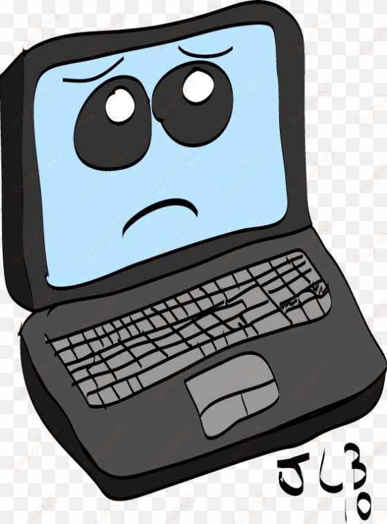 computers clipart cartoon - cartoon computer sad face