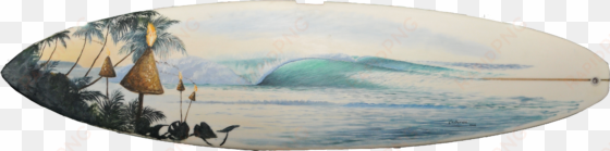 con el surf y el arte como filosofía de vida, buscando - painting
