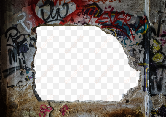 concrete, breakthrough, hole, wall, graffiti, destroyed - break the wall transparent png