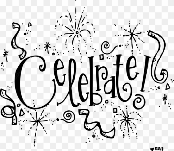 confetti clipart black and white - celebration clip art black and white