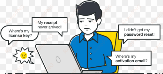 confused by missing emails - customer service emails comic