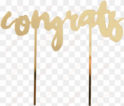 congrats gold-mirrored cake topper - cake toppers png