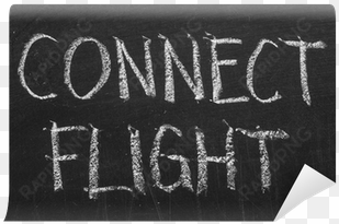 connect flight word written on chalkboard wall mural - drawing